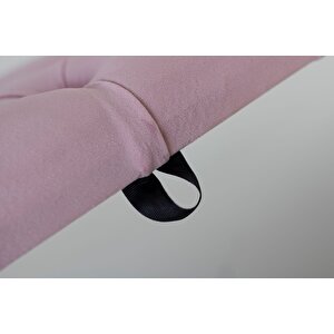Vetra Sandıklı Bench Puf, Beyaz Pembe