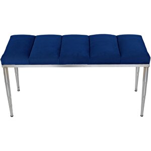 Vesta Silver Bench Puf Mavi