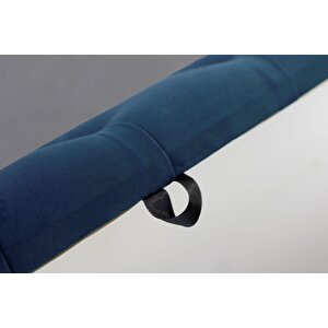 Vetra Sandıklı Bench Puf, Beyaz Mavi