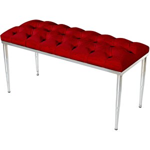 Bella Silver Bench Puf Bordo