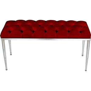 Bella Silver Bench Puf Bordo