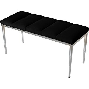 Vesta Silver Bench Puf Siyah