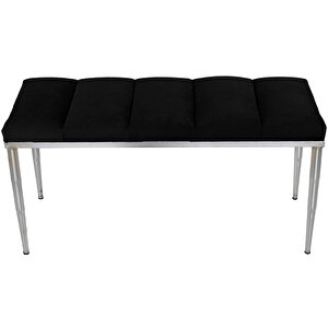 Vesta Silver Bench Puf Siyah
