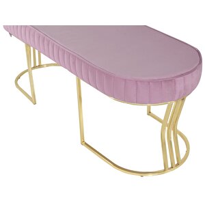 Viego Gold Striped Bench Puf