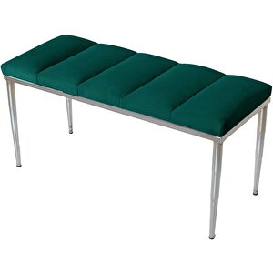Vesta Silver Bench Puf Yeşil