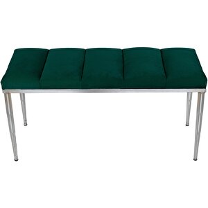 Vesta Silver Bench Puf Yeşil