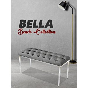 Bella Silver Bench Puf Antrasit