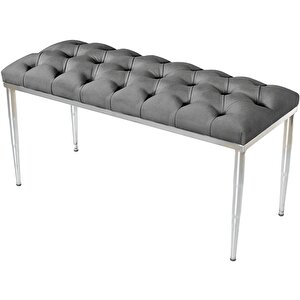 Bella Silver Bench Puf Antrasit