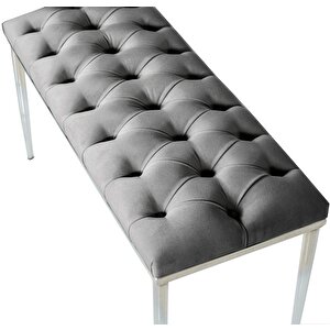 Bella Silver Bench Puf