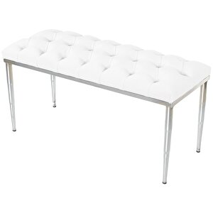 Bella Silver Bench Puf Beyaz