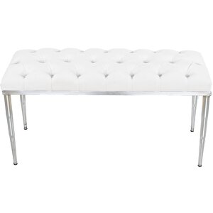 Bella Silver Bench Puf Beyaz