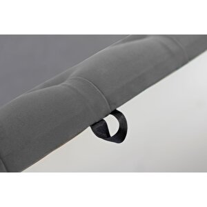 Vetra Sandıklı Bench Puf, Beyaz Açık Gri