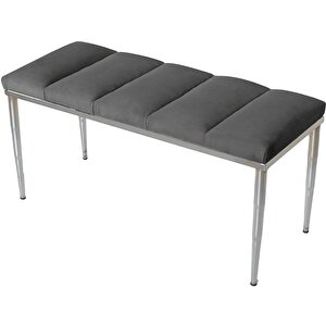 Vesta Silver Bench Puf Gri