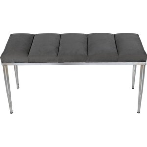 Vesta Silver Bench Puf Gri