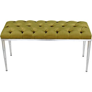 Bella Silver Bench Puf Hardal