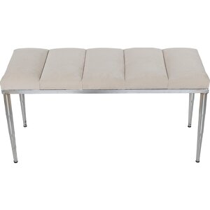 Vesta Silver Bench Puf Krem