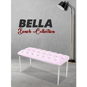 Bella Silver Bench Puf Pembe