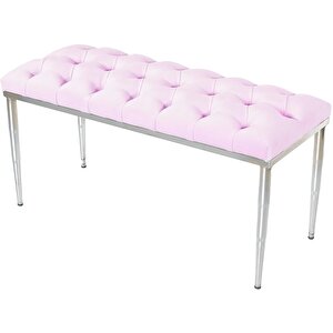 Bella Silver Bench Puf Pembe