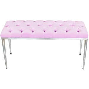 Bella Silver Bench Puf Pembe