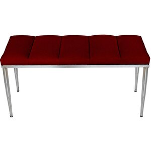 Vesta Silver Bench Puf Bordo