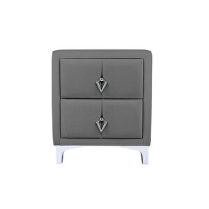 Harmony Silver Komodin, İki Çekmeceli Gri