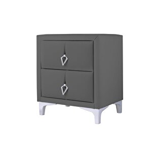 Harmony Silver Komodin, İki Çekmeceli Gri