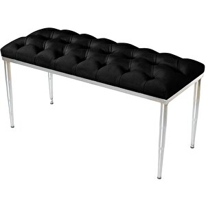 Bella Silver Bench Puf Siyah