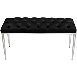 Bella Silver Bench Puf Siyah