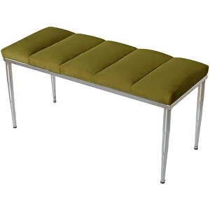 Vesta Silver Bench Puf Hardal
