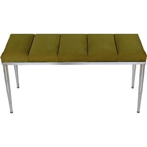 Vesta Silver Bench Puf Hardal