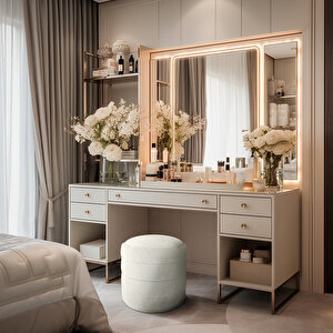 Diana Slim Line Luxury Puf, Silindir Beyaz
