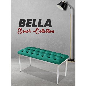Bella Silver Bench Puf Yeşil