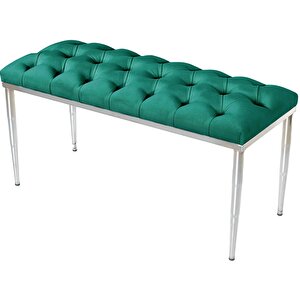 Bella Silver Bench Puf Yeşil