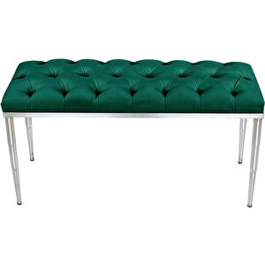 Bella Silver Bench Puf Yeşil
