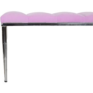 Vesta Silver Bench Puf Pembe