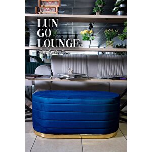Lungo Long Line Gold Puf Mavi
