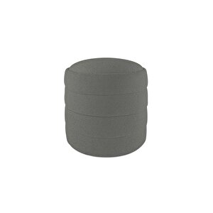 Diana Slim Line Luxury Puf, Silindir Gri