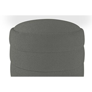 Diana Slim Line Luxury Puf, Silindir Gri
