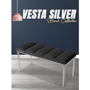 Vesta Silver Bench Puf Antrasit