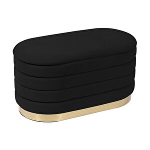 Lungo Long Line Gold Puf Siyah