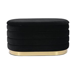 Lungo Long Line Gold Puf Siyah