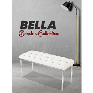 Bella Silver Bench Puf Krem