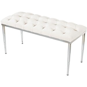 Bella Silver Bench Puf Krem