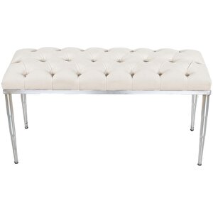 Bella Silver Bench Puf Krem