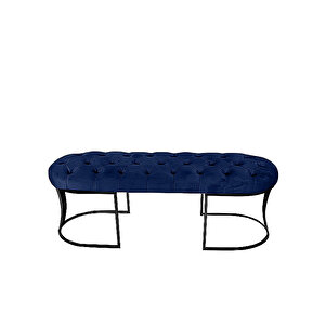 Viego Siyah Bench Puf Mavi