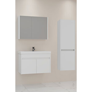 Bosna 80 Cm Banyo Dolabı - Boy Dolap Dahil Beyaz