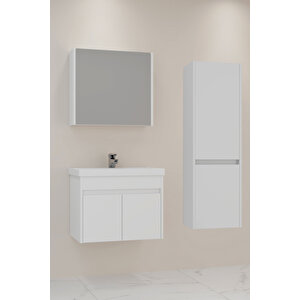 Bosna 65 Banyo Dolabı - Boy Dolap Dahil Beyaz