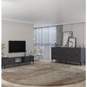 Wenyct Konsol (kb150), Tv Sehpasi 2 Li̇ Salon Takimi antrasit Antrasit
