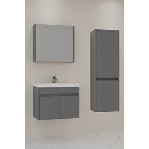 Bosna 65 Banyo Dolabı - Boy Dolap Dahil Antrasit