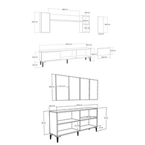 Wenyct Konsol (kb150), Tv Üni̇tesi̇ 2 Li̇ Salon Takimi beyaz